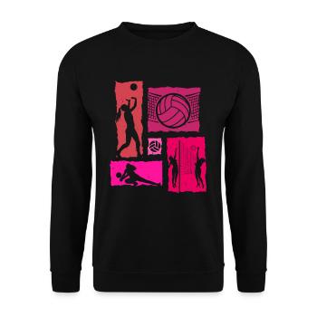 Volleyball Retro - Unisex Sweatshirt - black - Front - Alina (178cm) & Michal (187cm)