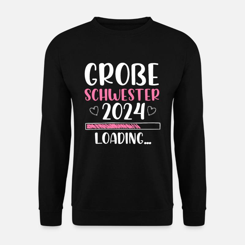Große Schwester 2024 Loading Herz - Unisex Pullover - Schwarz
