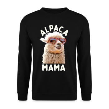 Alpaca Mama Alpaca Mother Llama Mother's Day Alpaca - Unisex Sweatshirt - black - Front - Alina (178cm) & Michal (187cm)