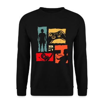 Dart Retro - Unisex Sweatshirt - black - Front - Alina (178cm) & Michal (187cm)
