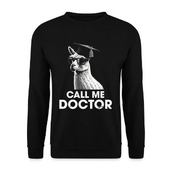 Call Me Doctor University Degree Doctor - Unisex Sweatshirt - black - Front - Alina (178cm) & Michal (187cm)