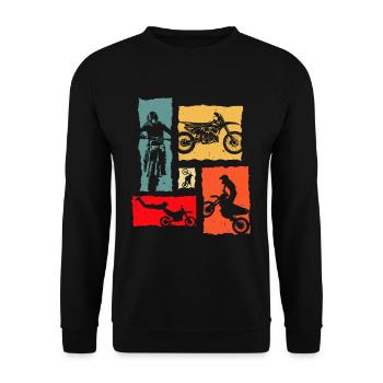 Motocross Retro - Unisex Sweatshirt - black - Front - Alina (178cm) & Michal (187cm)