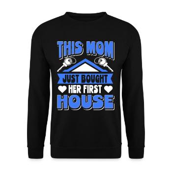 Hausbesitzerin Mama This Mom Bought Her First Haus - Unisex Pullover - Schwarz - Vorne - Alina (178cm) & Michal (187cm)
