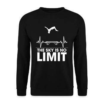 The Sky is No Limit Trampolin Trampolinturner - Unisex Pullover - Schwarz - Vorne - Alina (178cm) & Michal (187cm)