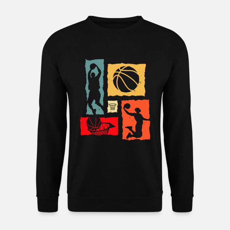 Basketball Retro Basketballer - Unisex Pullover - Schwarz