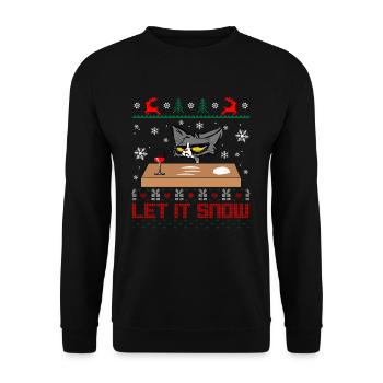 Let it snow Cat - Unisex Pullover - Schwarz - Vorne - Alina (178cm) & Michal (187cm)
