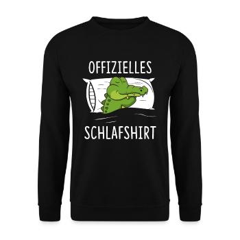 Offizielles Schlafshirt Krokodil Aligator - Unisex Pullover - Schwarz - Vorne - Alina (178cm) & Michal (187cm)
