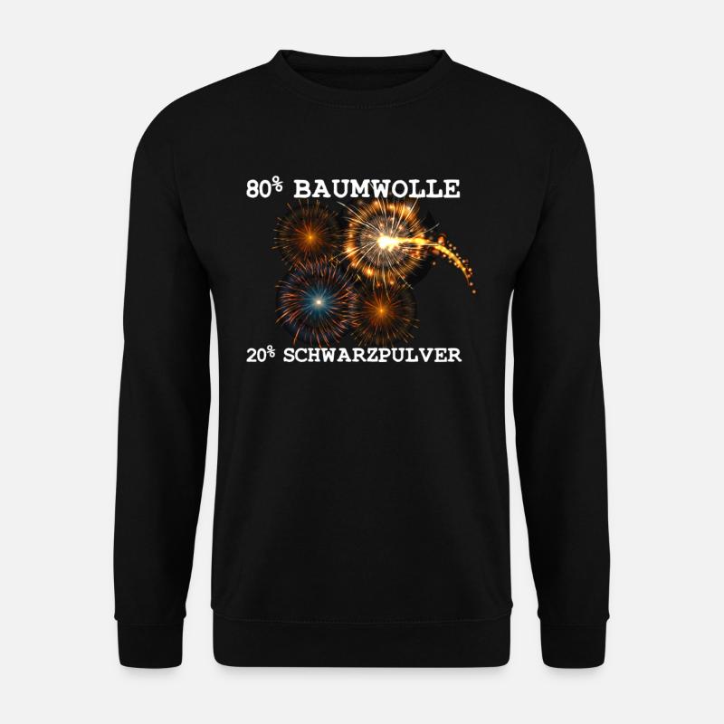 80% Baumwolle 20% Schwarzpulver - Unisex Pullover - Schwarz