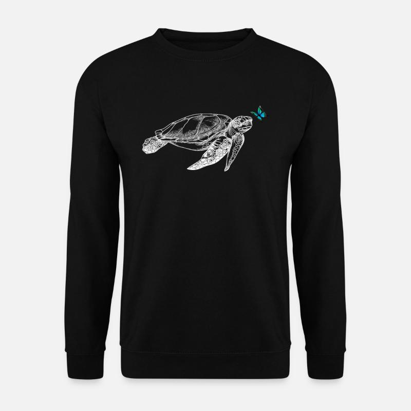 Turtle with butterfly - Unisex Sweatshirt - black