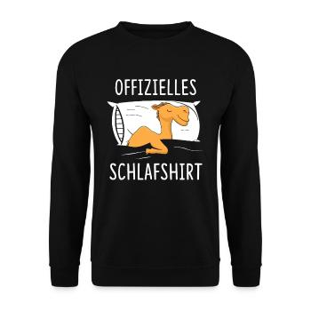 Offizielles Schlafshirt Kamel - Unisex Pullover - Schwarz - Vorne - Alina (178cm) & Michal (187cm)