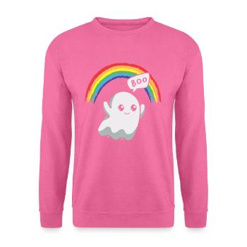 Boo Gespenst Regenbogen Halloween - Unisex Pullover - Pink - Vorne