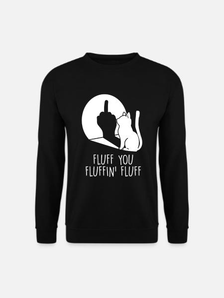 Fluff You Katze Mittelfinger - Unisex Pullover - Schwarz