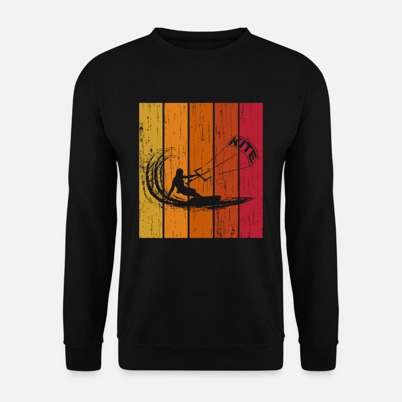 Retro Kite Kitesurfer - Unisex Pullover - Schwarz