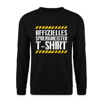 Offizieller Sprengmeister - Unisex Pullover - Schwarz - Vorne - Alina (178cm) & Michal (187cm)