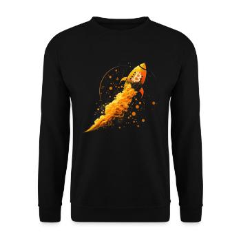 Bitcoin Rakete - Unisex Pullover - Schwarz - Vorne - Alina (178cm) & Michal (187cm)