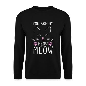 You are my Meow Meow Katze - Unisex Pullover - Schwarz - Vorne - Alina (178cm) & Michal (187cm)