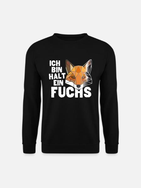 Ich bin halt ein Fuchs Low Poly - Unisex Pullover - Schwarz