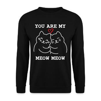 You are my Meow Meow - Unisex Pullover - Schwarz - Vorne - Alina (178cm) & Michal (187cm)