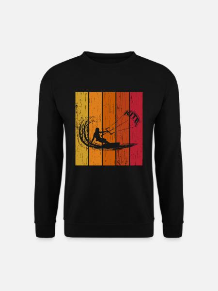 Retro Kite Kitesurfer - Unisex Pullover - Schwarz
