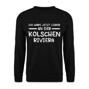 Kölsche Riviera Kölle Kölsch Kölner Karneval Köln - Unisex Pullover - Schwarz - Vorne - Alina (178cm) & Michal (187cm)