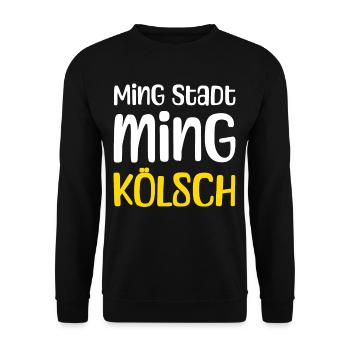 Ming Stadt Ming Kölsch Kölle Kölner Karneval Köln - Unisex Pullover - Schwarz - Vorne - Alina (178cm) & Michal (187cm)