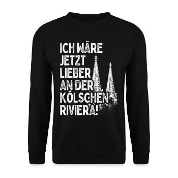 Kölsche Riviera Kölle Kölsch Kölner Karneval Köln - Unisex Pullover - Schwarz - Vorne - Alina (178cm) & Michal (187cm)