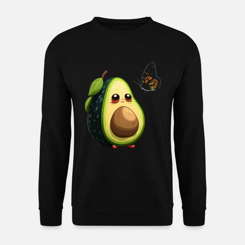 Avocado with butterfly - Unisex Sweatshirt - black