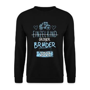 Großer Bruder 2023 Traktor - Unisex Pullover - Schwarz - Vorne - Alina (178cm) & Michal (187cm)
