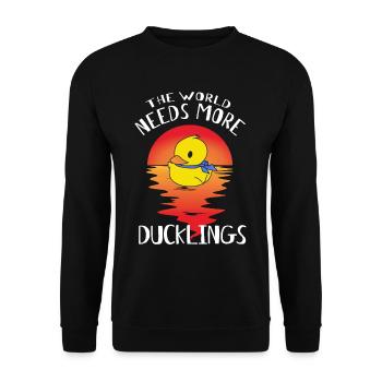 Le monde a besoin de plus de canetons - Canards jaunes - Sweat-shirt Unisexe - noir - Devant - Alina (178cm) & Michal (187cm)