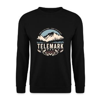 Telemark Ski Tourenski Ferse Frei Freeheel Vintage - Unisex Pullover - Schwarz - Vorne - Alina (178cm) & Michal (187cm)