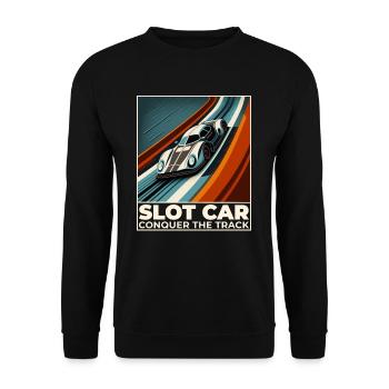 Slotcar Slot Racing Car Cool Track Retro - Unisex Pullover - Schwarz - Vorne - Alina (178cm) & Michal (187cm)