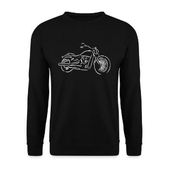 Motorrad Silhouette - Unisex Pullover - Schwarz - Vorne - Alina (178cm) & Michal (187cm)