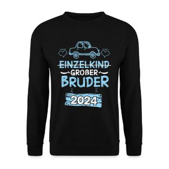 Großer Bruder 2024 - Unisex Pullover - Schwarz - Vorne - Alina (178cm) & Michal (187cm)