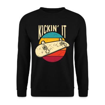 Skateboard Skating Skateboarder Gift Idea - Unisex Sweatshirt - black - Front - Alina (178cm) & Michal (187cm)