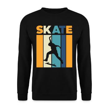 Skateboard Skate - Unisex Sweatshirt - black - Front - Alina (178cm) & Michal (187cm)