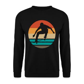 Skateboard Skateboard Skateboard - Unisex Sweatshirt - black - Front - Alina (178cm) & Michal (187cm)