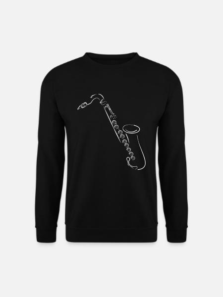 Saxophone Silhouette Drawing Jazz - Unisex Sweatshirt - black