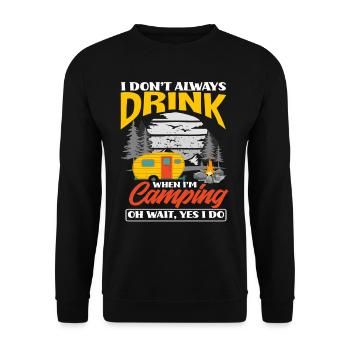 Funny Caravan Camper Drink Camping Camper - Unisex Sweatshirt - black - Front - Alina (178cm) & Michal (187cm)
