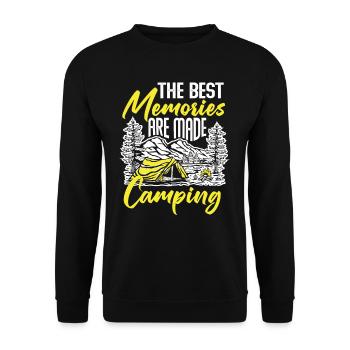 Zelten Erinnerungen Campingplatz Camping Camper - Unisex Pullover - Schwarz - Vorne - Alina (178cm) & Michal (187cm)