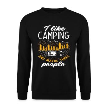 J’aime le camping drôle de caravane camping-car - Sweat-shirt Unisexe - noir - Devant - Alina (178cm) & Michal (187cm)