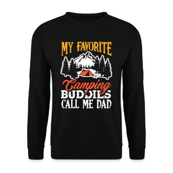 Camping friends call me Papa Camper - Unisex Sweatshirt - black - Front - Alina (178cm) & Michal (187cm)