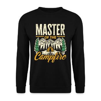Meister Des Lagerfeuers Camping Camper - Unisex Pullover - Schwarz - Vorne - Alina (178cm) & Michal (187cm)