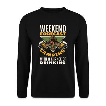 Weekend Beer Fun Camping Camping Camper - Unisex Sweatshirt - black - Front - Alina (178cm) & Michal (187cm)