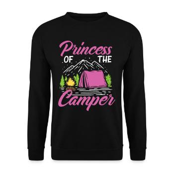 Prizessin Camping Camper - Unisex Pullover - Schwarz - Vorne - Alina (178cm) & Michal (187cm)