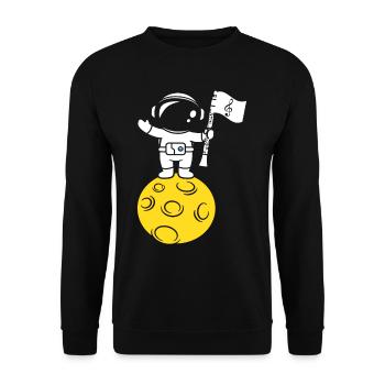 Klarinette Astronaut Mond Kinder Geschenk - Unisex Pullover - Schwarz - Vorne - Alina (178cm) & Michal (187cm)