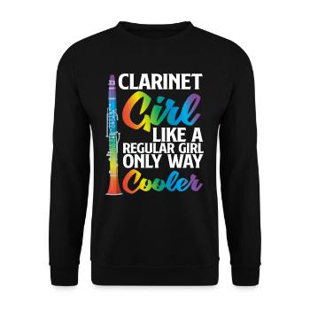 Clarinette Musicienne - Sweat-shirt Unisexe - noir - Devant - Alina (178cm) & Michal (187cm)