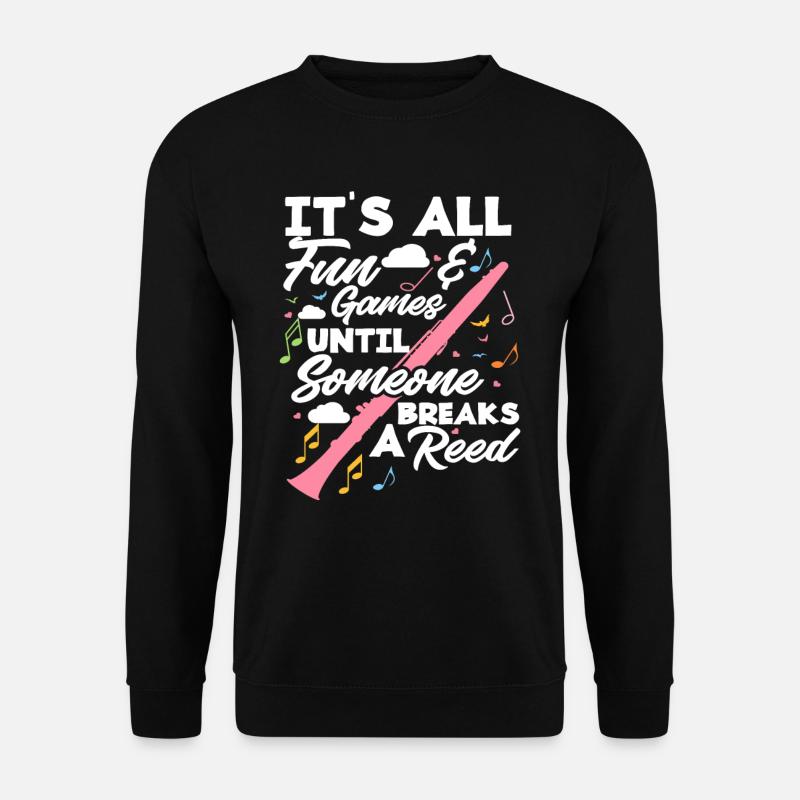 Lustiges Klarinette Klarinettenspieler Geschenk - Unisex Pullover - Schwarz