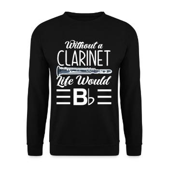 Clarinet Life Hobby Musician Clarinetist - Unisex Sweatshirt - black - Front - Alina (178cm) & Michal (187cm)
