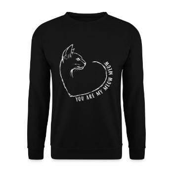 You are my Meow Meow Valentinstag - Unisex Pullover - Schwarz - Vorne - Alina (178cm) & Michal (187cm)