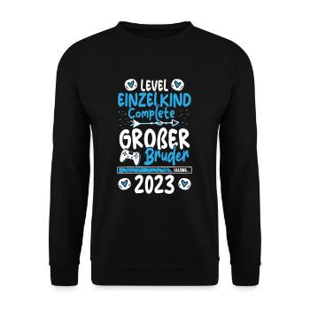 Großer Bruder 2023 Loading Complete Gamer - Unisex Pullover - Schwarz - Vorne - Alina (178cm) & Michal (187cm)